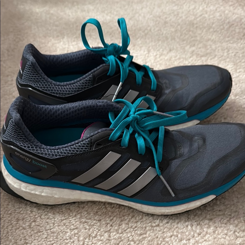 Adidas Energy Boost Shoes - Dark Gray and Teal